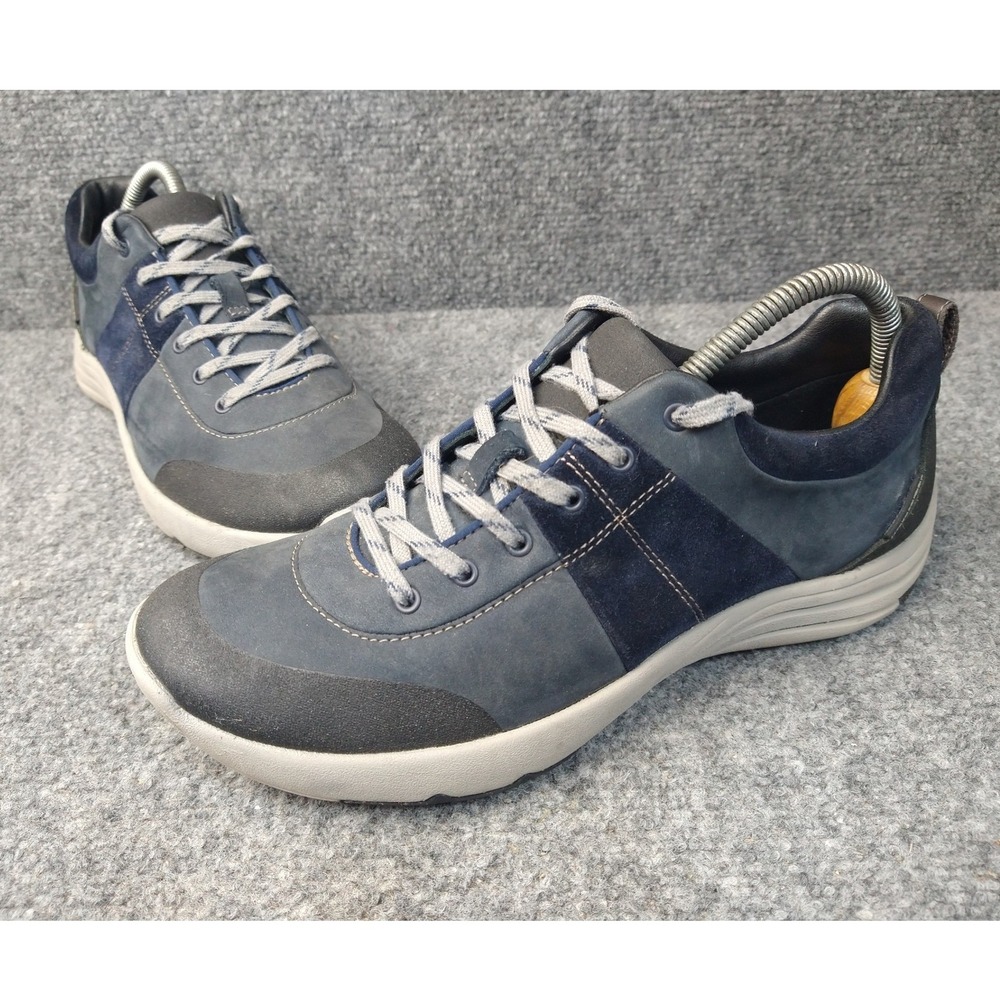 Clarks Wave Walk Sneakers Womens 9.5 Navy Blue Suede Nubuck Walking Shoes